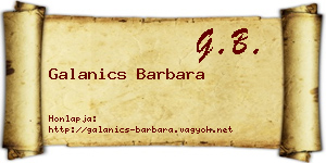 Galanics Barbara névjegykártya