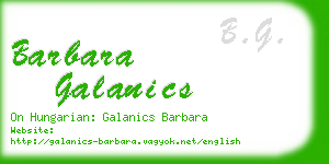 barbara galanics business card